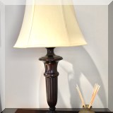 D05. Table lamp with wooden base. 31”h - $68 